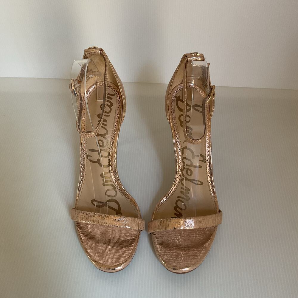 Sam Edelman Strappy Rose Gold High Heel Sandals Size 8.5 M Leather Upper - Picture 8 of 11